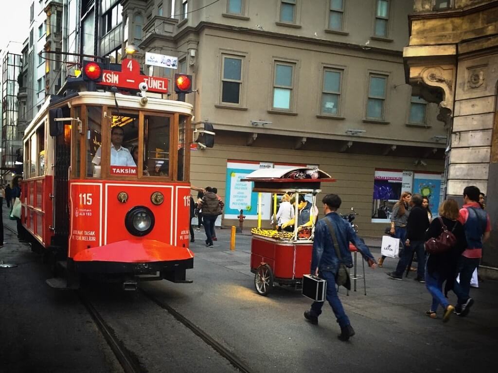 Tram At Taksim Square